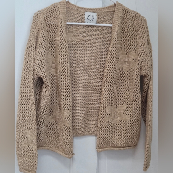 Lili Sidonio Flower Crochet Cardigan Beige S/M - Picture 2 of 8